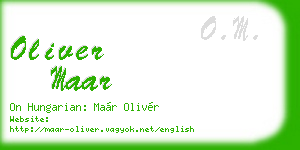 oliver maar business card
